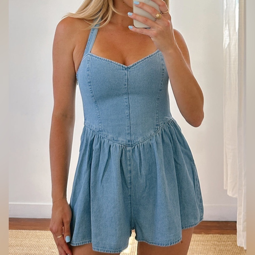 SHOW ME YOUR MUMU Romee Romper In Sky Indigo - Picture 11 of 11
